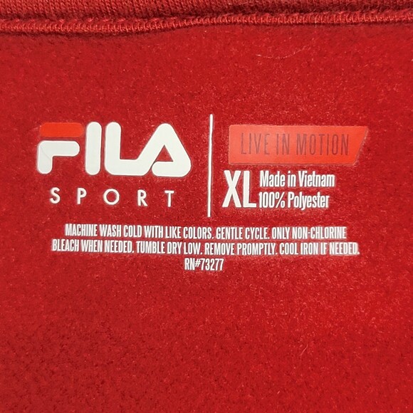 Fila Sport Live in Motion men's quarter zip fleece top red dahlia size XL NWT - Picture 7 of 9